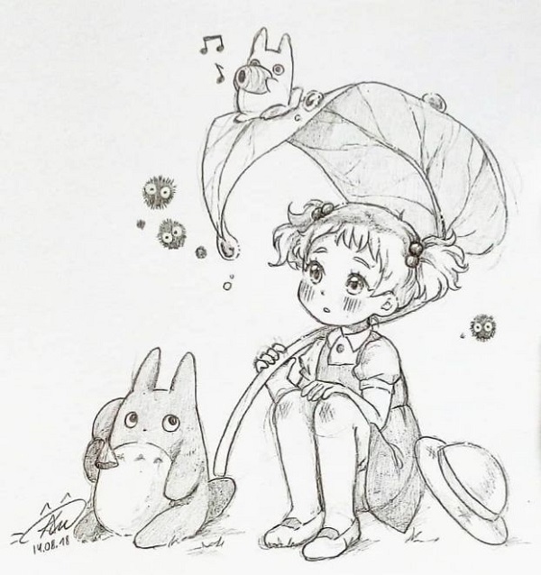 Vẽ tranh anime cute cô gái mắt to phong cách shoujo