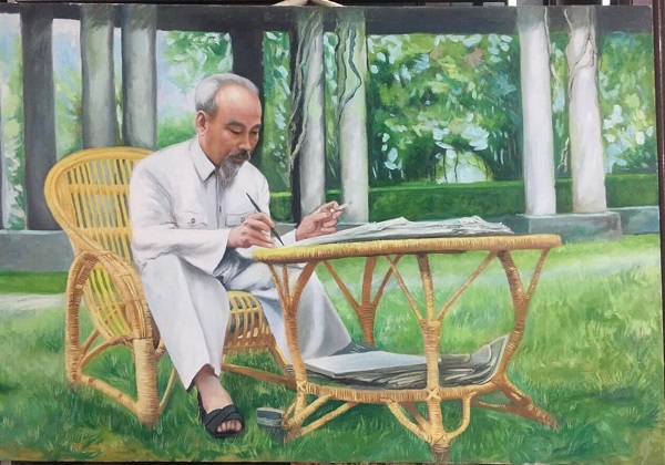 vẽ tranh bác hồ và thiếu nhi