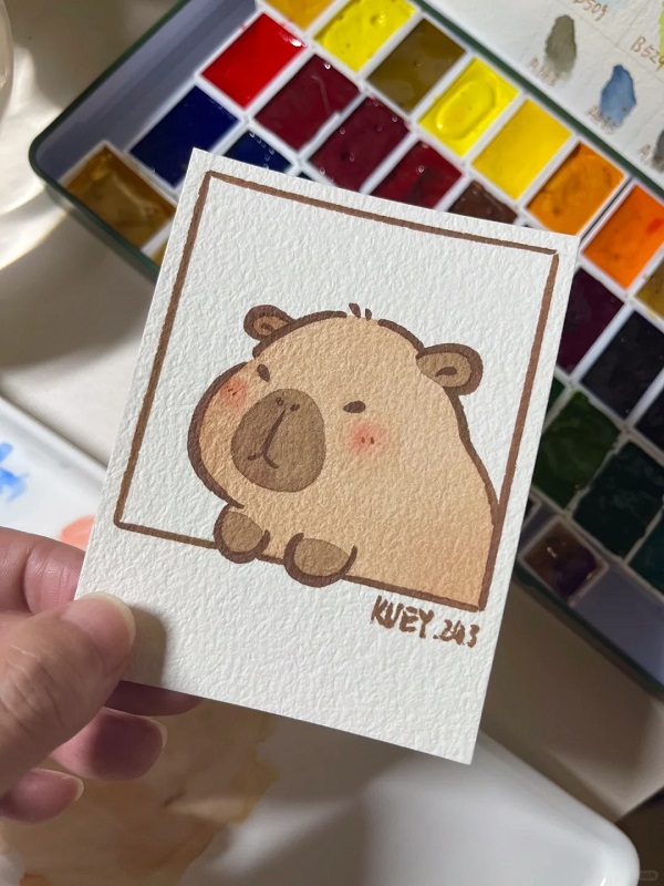 tranh vẽ Capybara 1