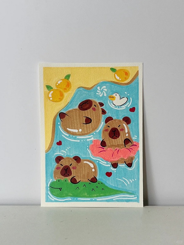 tranh vẽ Capybara 10