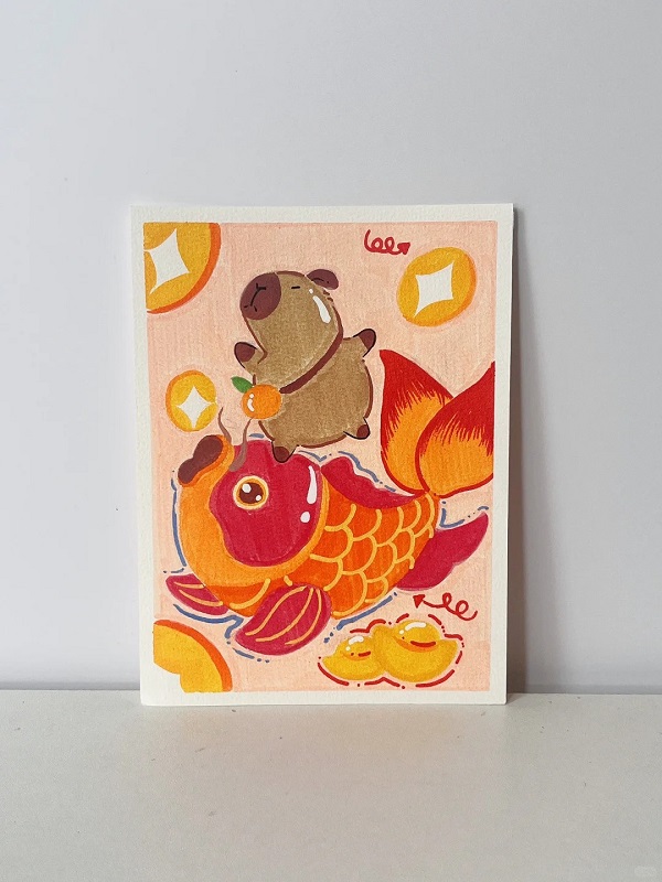 tranh vẽ Capybara 11