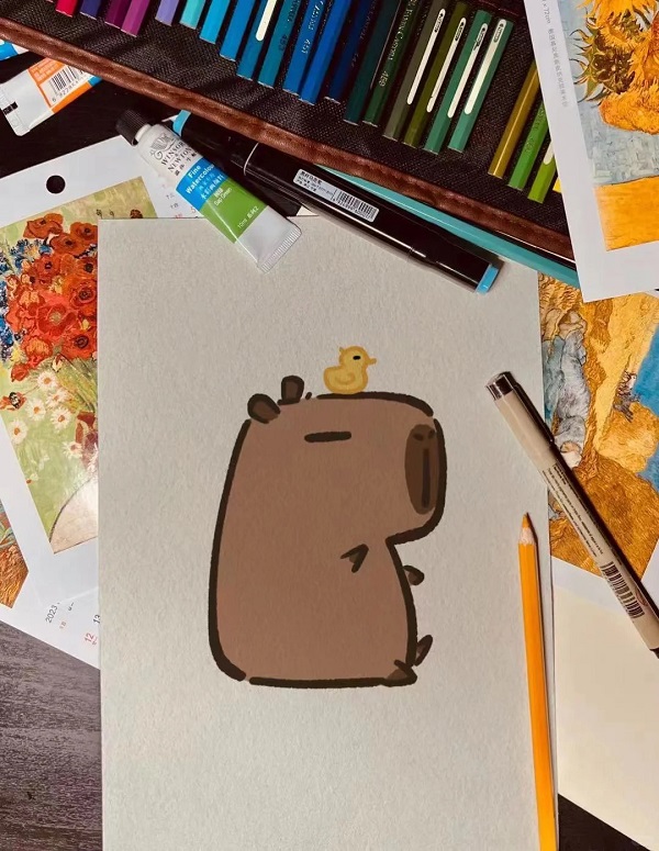 tranh vẽ Capybara 13