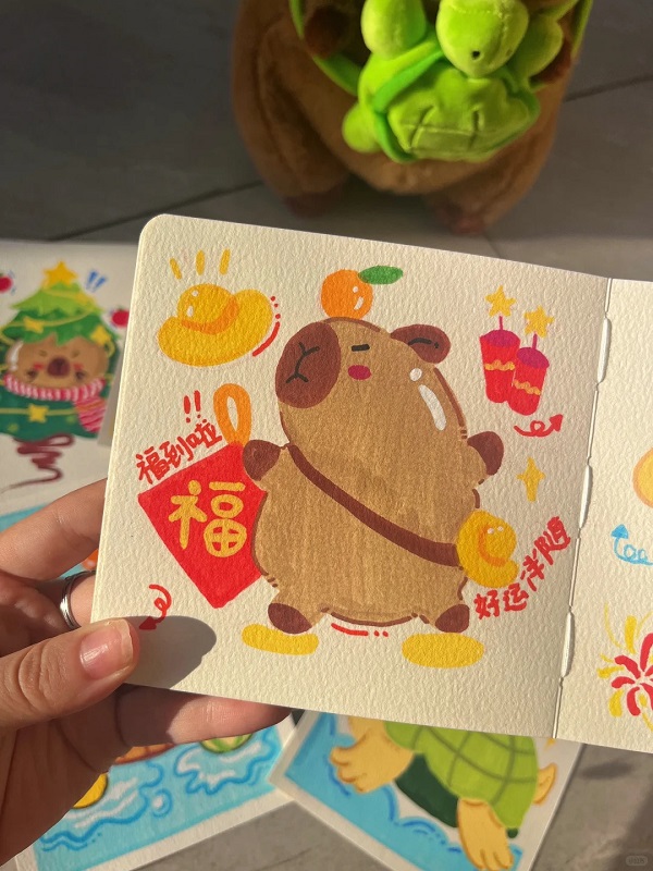 tranh vẽ Capybara 17