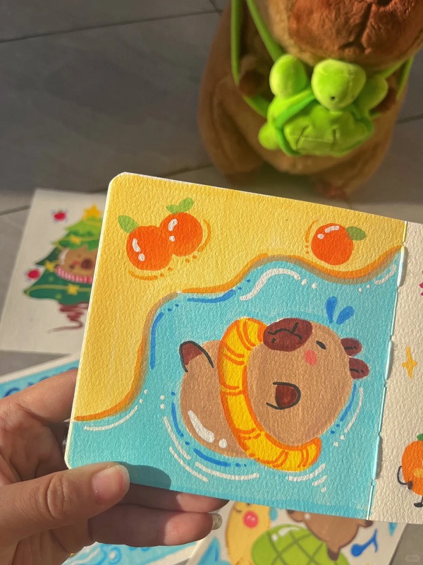 tranh vẽ Capybara 18