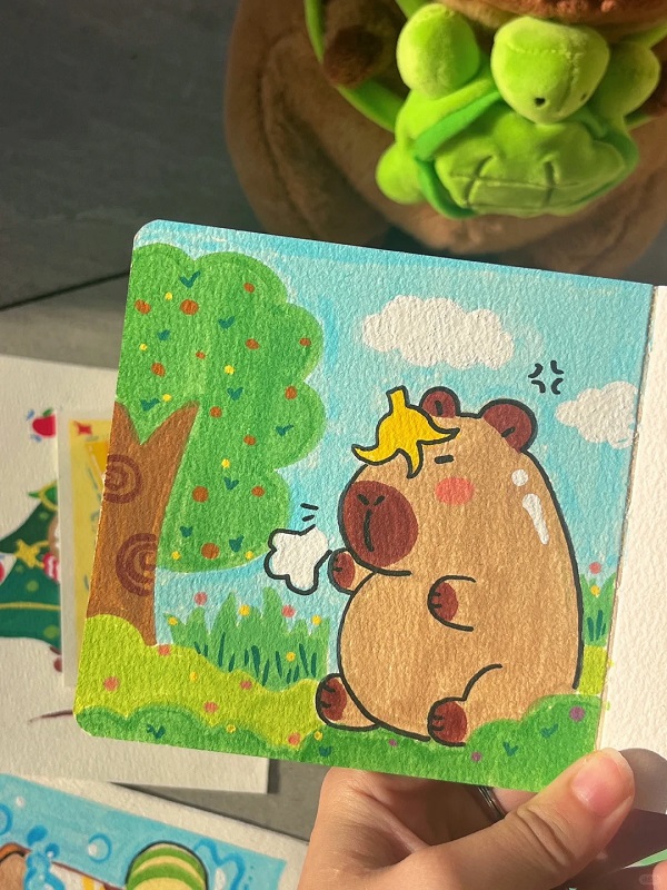 tranh vẽ Capybara 22