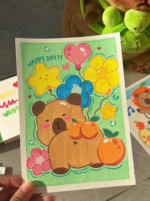 tranh vẽ Capybara 24