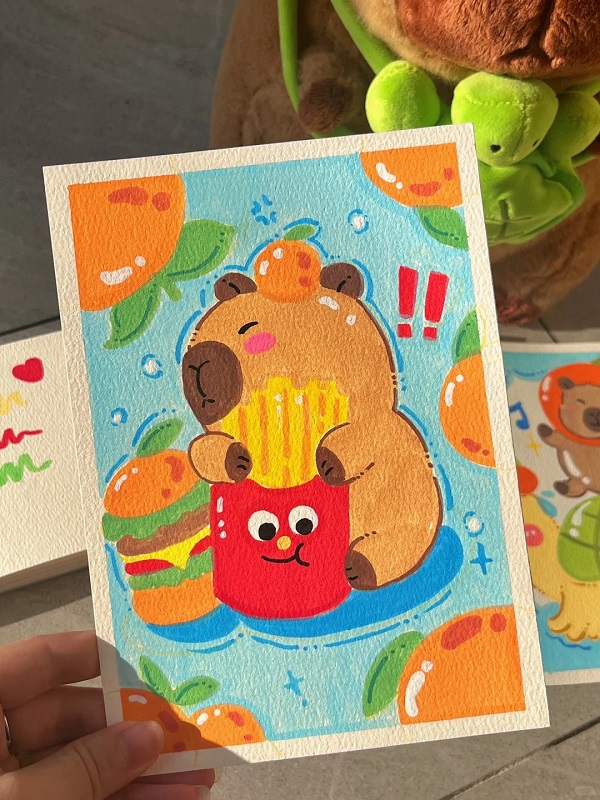 tranh vẽ Capybara 25