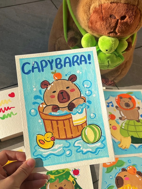 tranh vẽ Capybara 28
