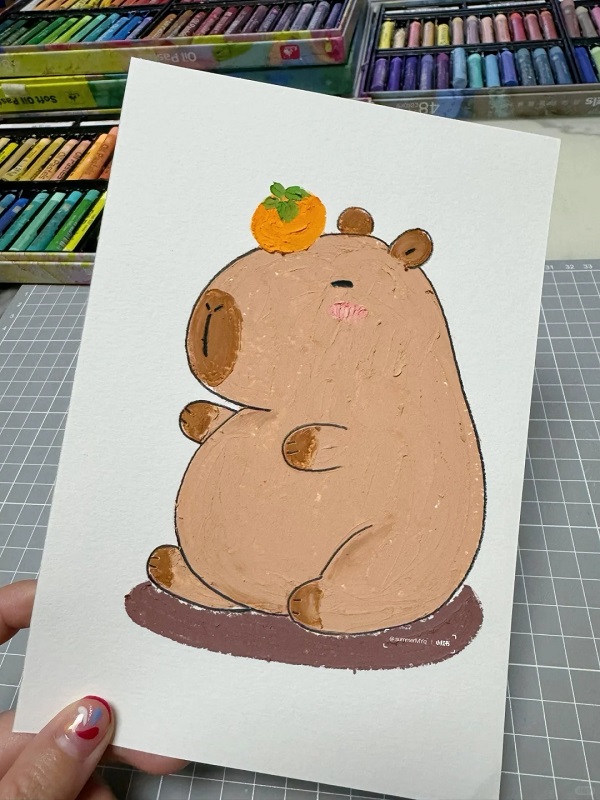 tranh vẽ Capybara 5