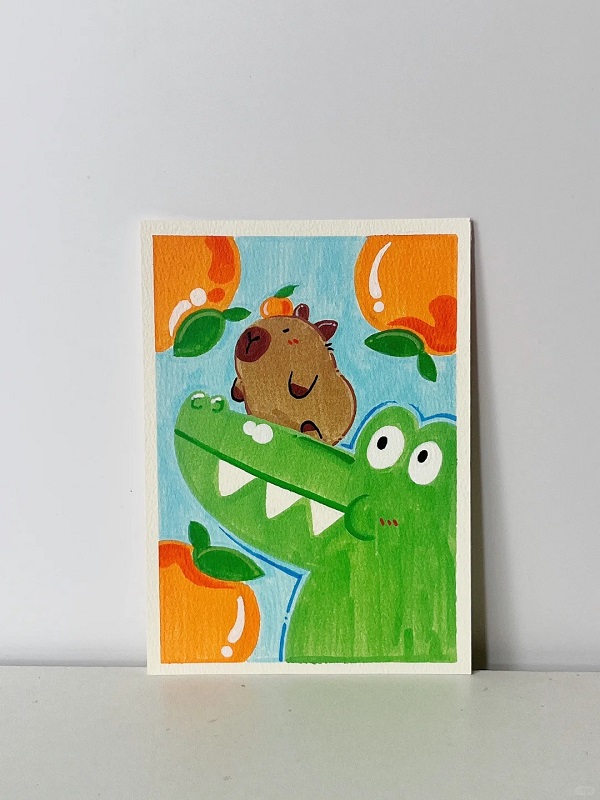 tranh vẽ Capybara 6