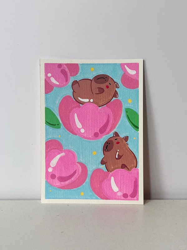 tranh vẽ Capybara 7