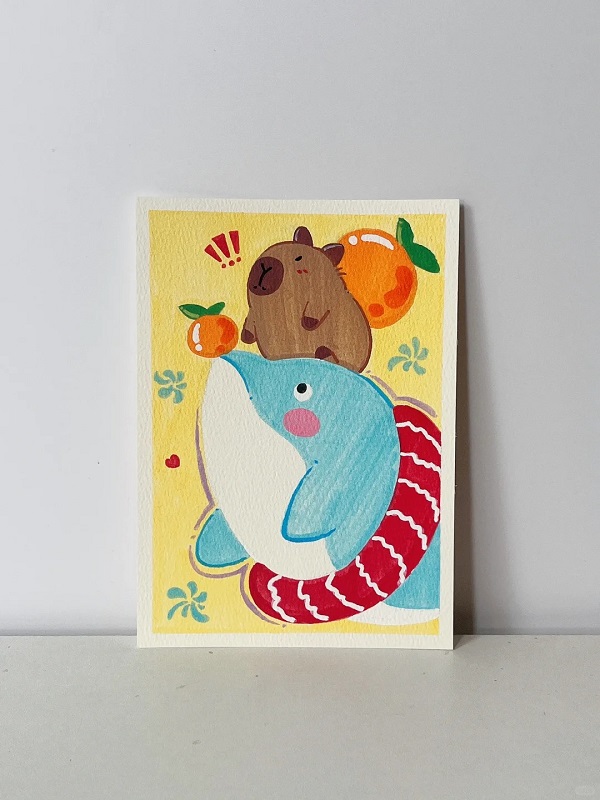tranh vẽ Capybara 8