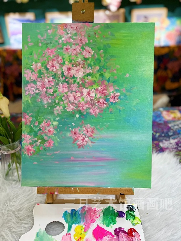 Tranh vẽ hoa đào đơn giản nhưng đầy cuốn hút 