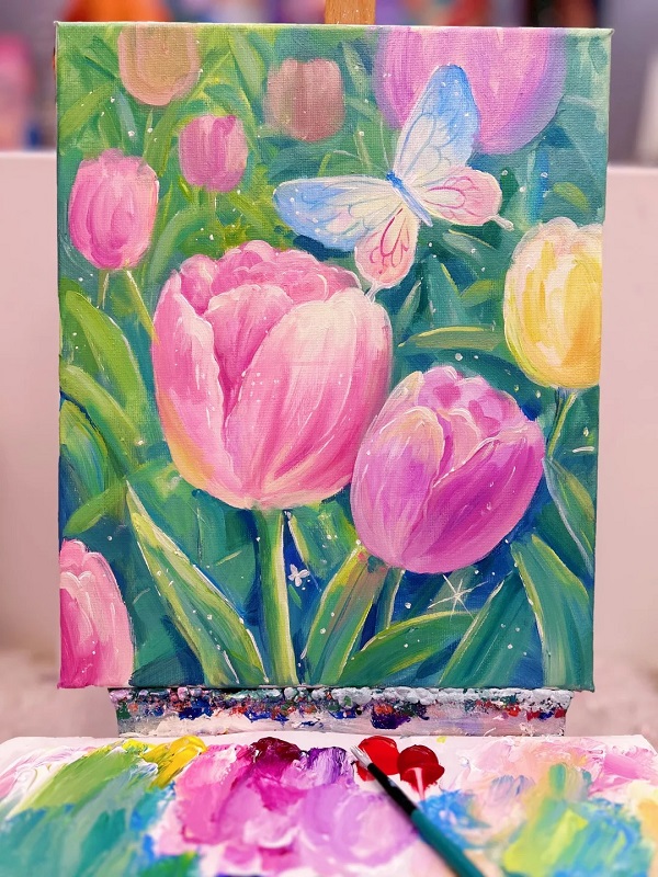 tranh vẽ hoa tulip 17