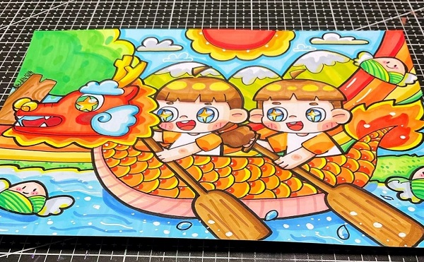 vẽ tranh đề tài lễ hội đua thuyền 17
