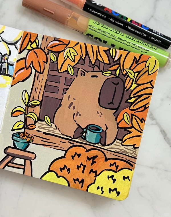 tranh vẽ tô màu Capybara 33