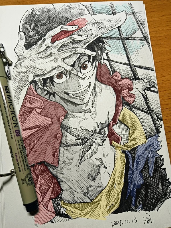 vẽ tranh tô màu Luffy 34