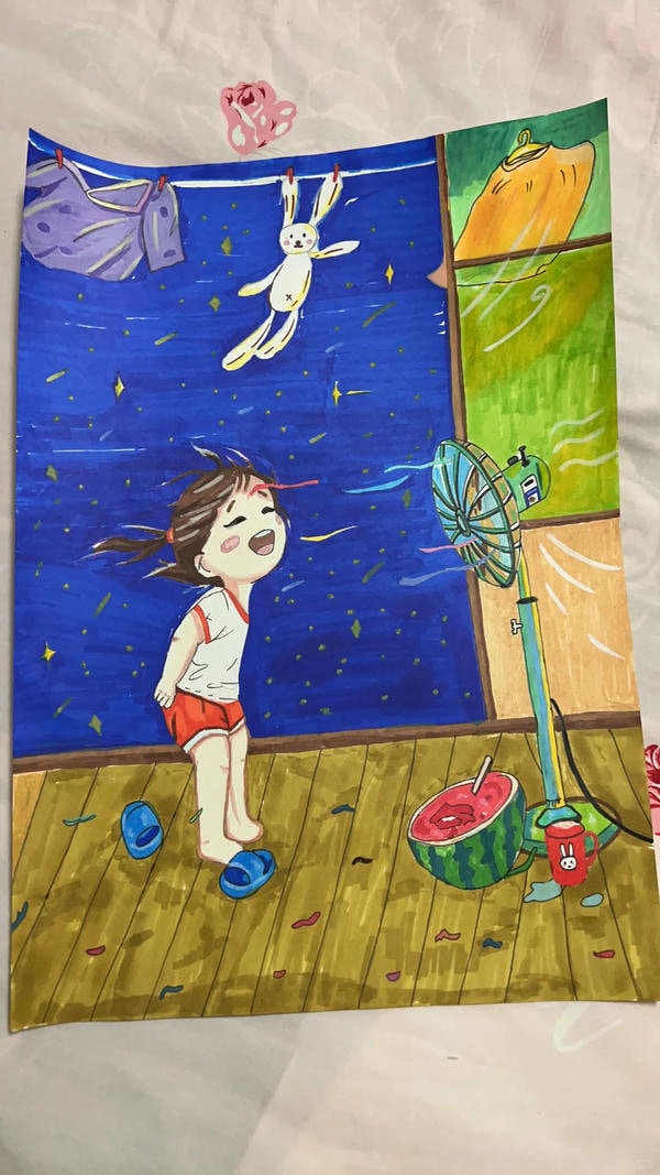 vẽ tranh vui chơi ngày hè 9
