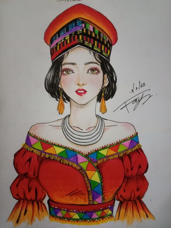 tranh vẽ trang phục dân tộc 17