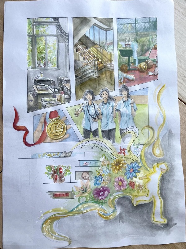vẽ tranh tường trường tiểu học