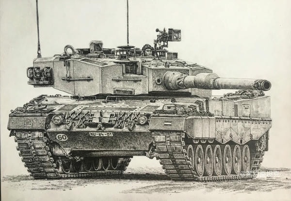 tranh vẽ xe tăng bằng bút chì 17