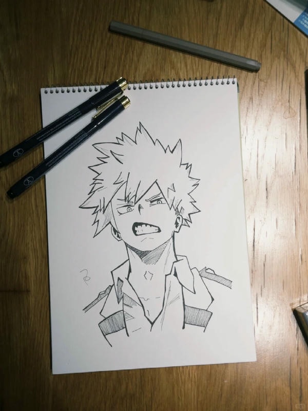 Vẽ Katsuki Bakugo khi đối đầu với Izuku Midoriya 