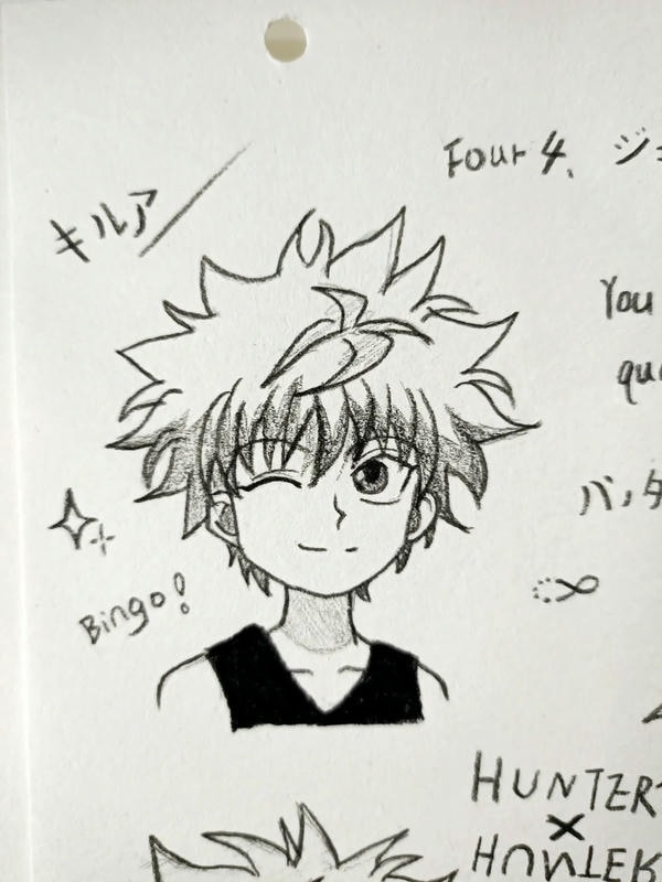 Vẽ Killua ngầu trong tư thế chiến đấu mạnh mẽ 