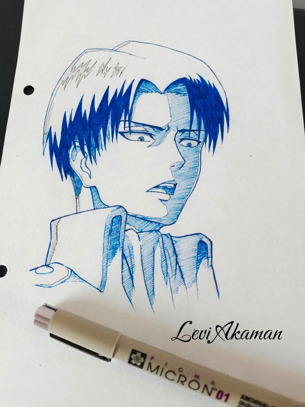 Hình vẽ Levi Ackerman với vết thương sau trận chiến khốc liệt