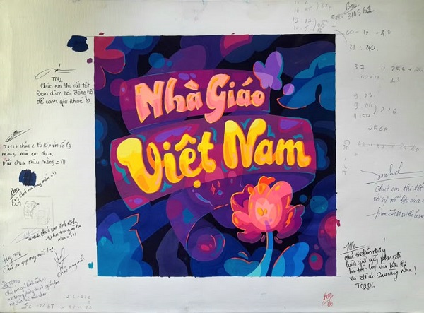 tranh vẽ 20 tháng 11 đẹp nhất​