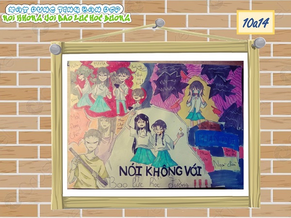 vẽ tranh chống bạo lực học đường
