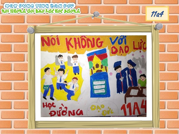 vẽ tranh đề tài bạo lực học đường​