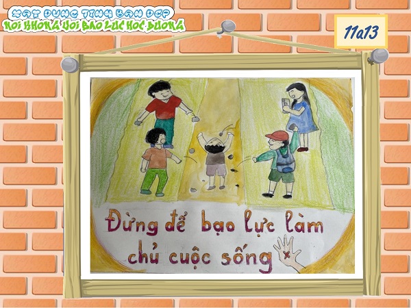 tranh vẽ đừng để bạo lực làm chủ cuộc sống