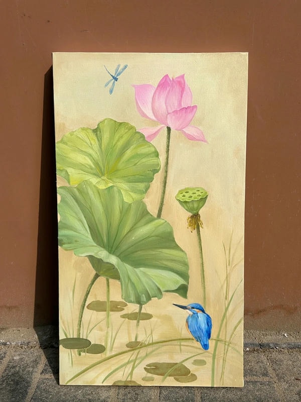 tranh sơn dầu hoa sen 29