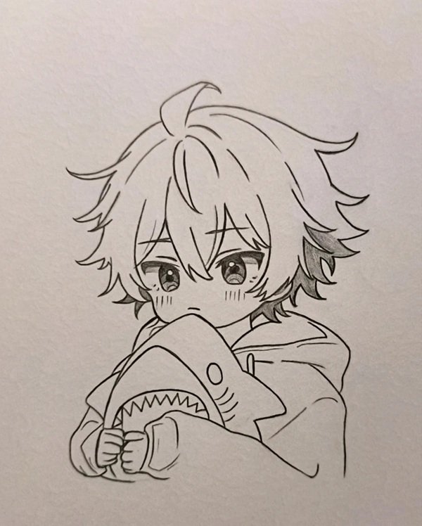Cách vẽ anime boy​ 7