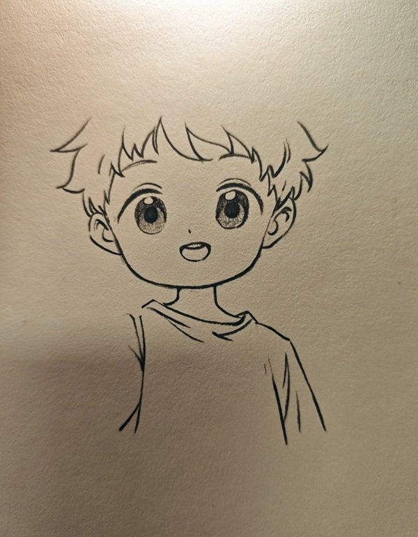 Cách vẽ anime boy đơn giản 4