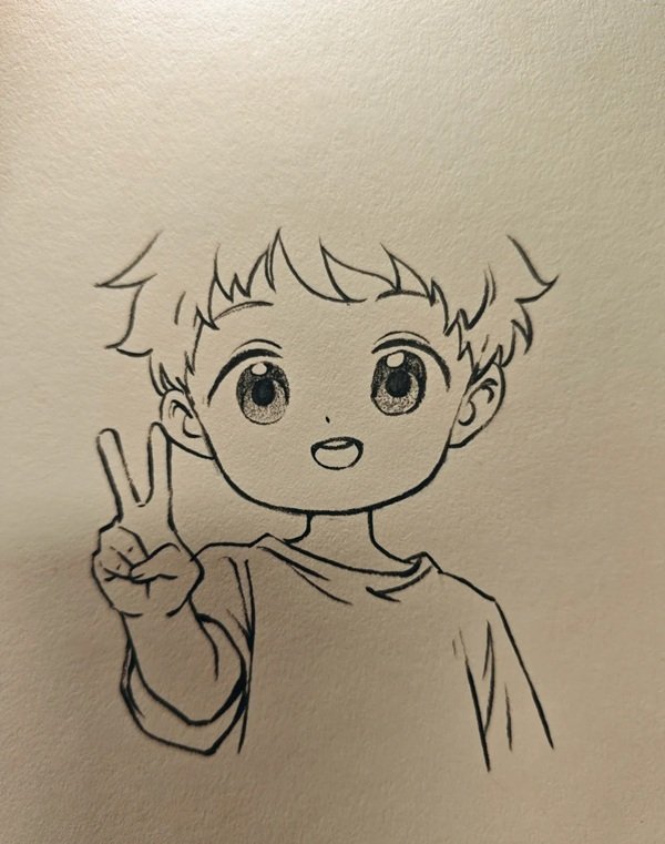Cách vẽ anime boy đơn giản 5