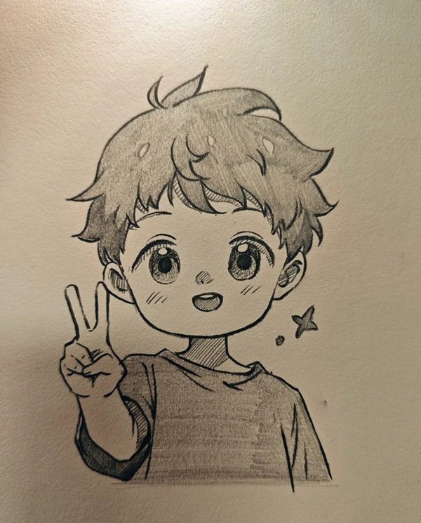 Cách vẽ anime boy đơn giản 