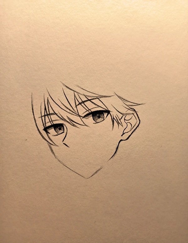 Cách vẽ anime boy lạnh lùng 3