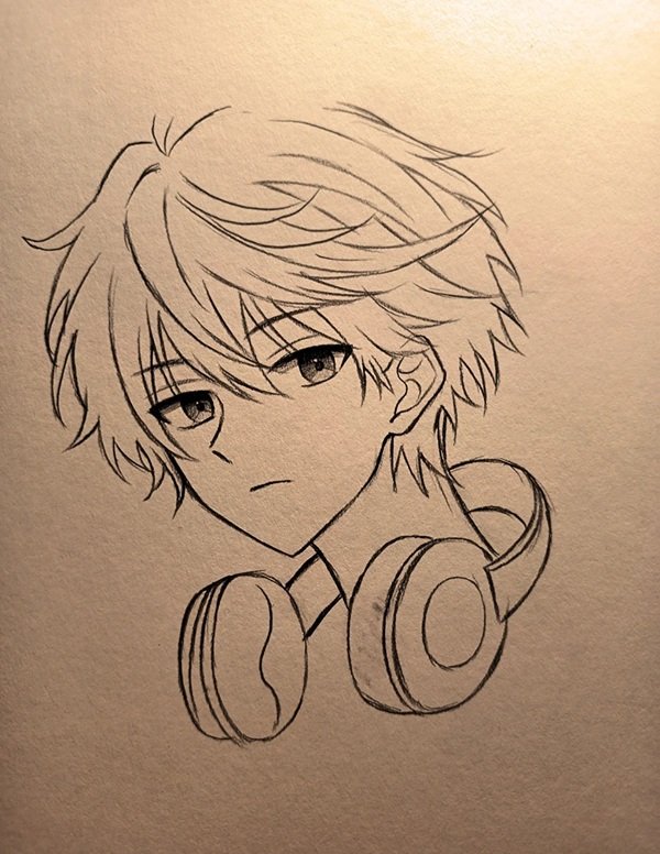 Cách vẽ anime boy lạnh lùng 7