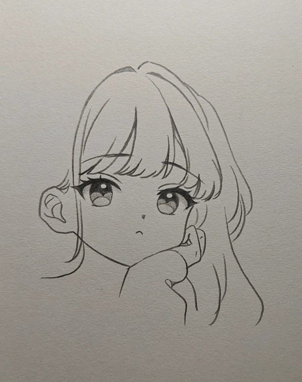 Cách vẽ anime girl​ dễ thương 5