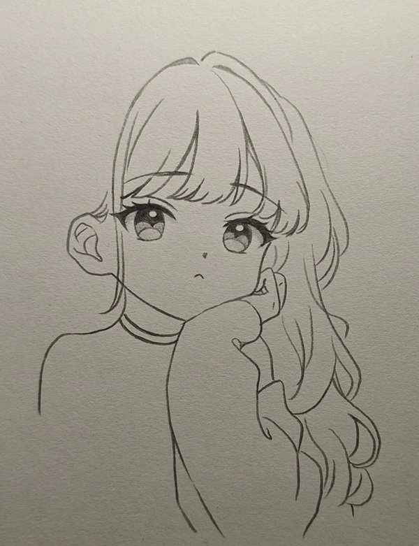 Cách vẽ anime girl​ dễ thương 6