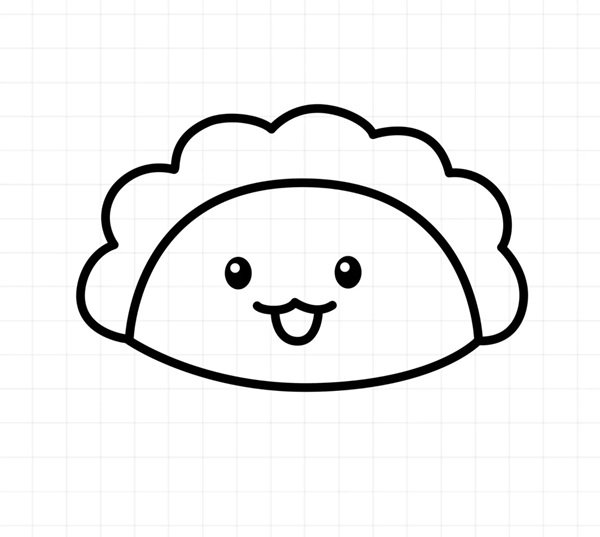 Cách vẽ bánh bao​ cute 4