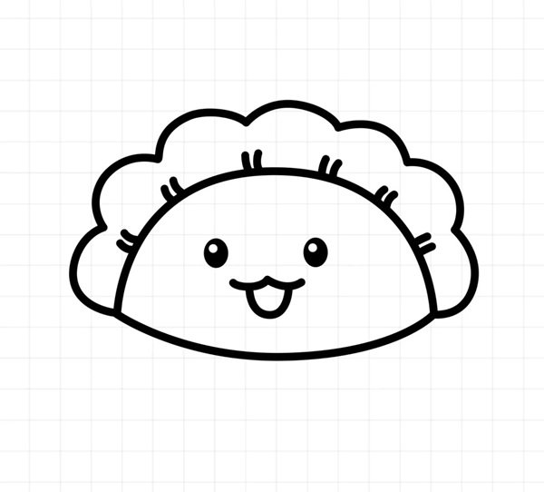 Cách vẽ bánh bao​ cute 5