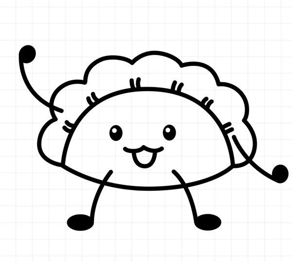 Cách vẽ bánh bao​ cute 6