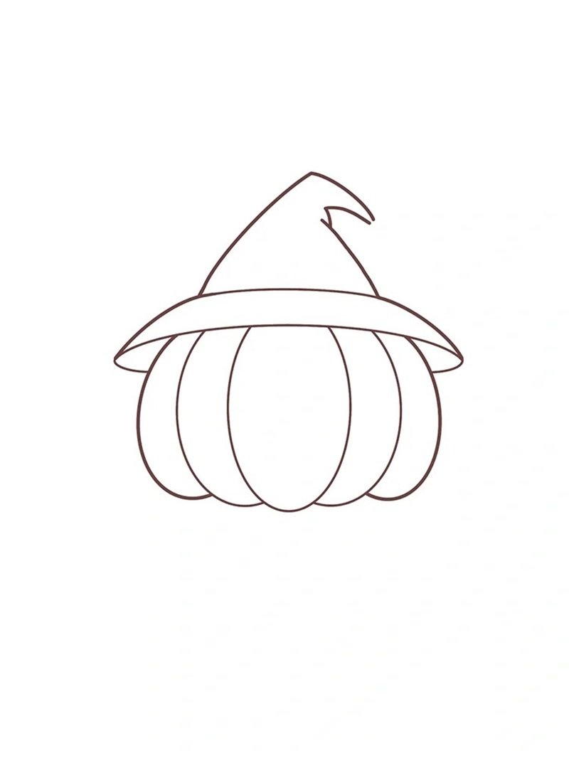 Cách vẽ bí ngô halloween cute 5