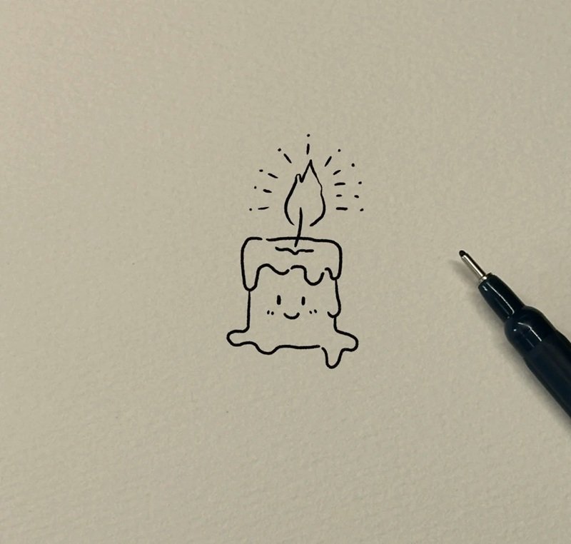 Cách vẽ cây nến cute 