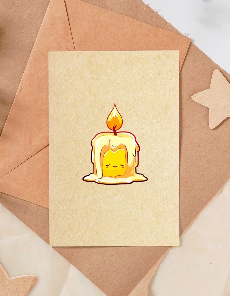 Cách vẽ cây nến dễ thương  