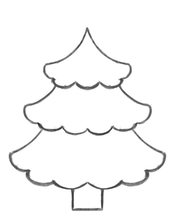 Cách vẽ cây thông noel dễ nhất 1