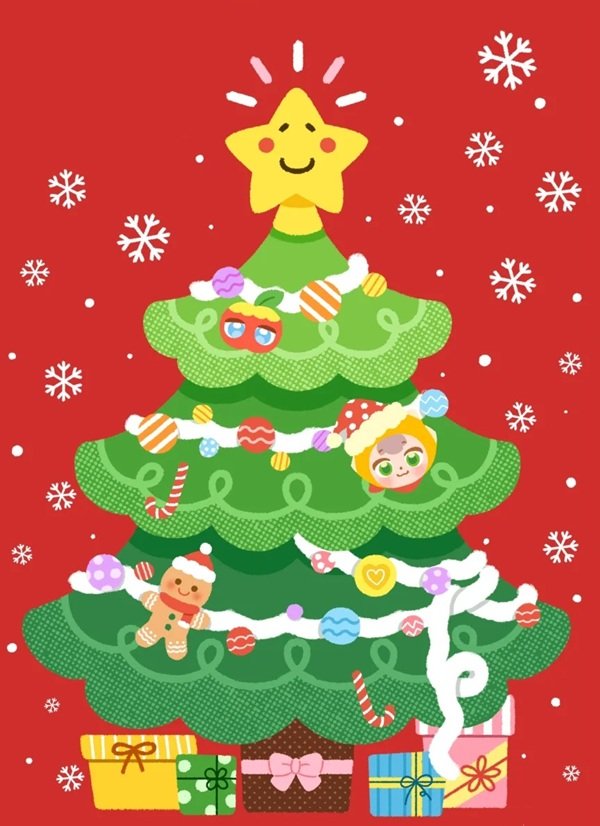 Cách vẽ cây thông noel dễ nhất 