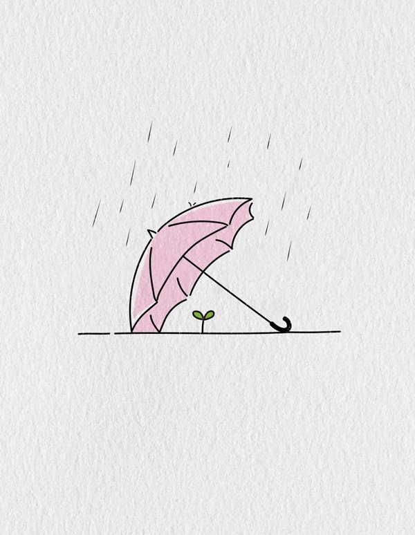 Cách vẽ chiếc ô đơn giản